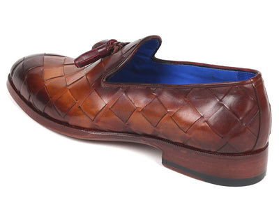 Paul Parkman Men's Big Braided Tassel Loafers Brown (ID6623 BRW)