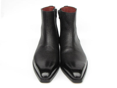 Paul Parkman Men's Black Floater Leather Side Zipper Boots