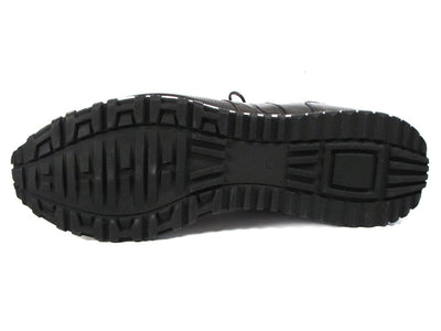 Paul Parkman Men's Black Floater Leather Sneakers (IDLP206BLK)