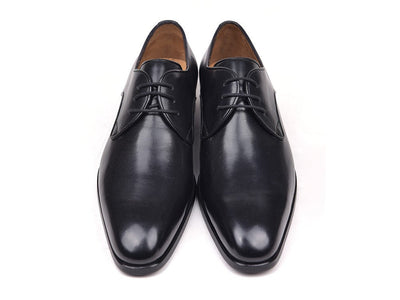 Paul Parkman Men's Black Leather Derby Shoes (ID34DR - BLK)