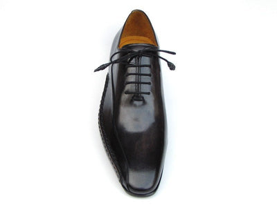 Paul Parkman Men's Black Leather Oxfords - Side Handsewn Leather Upper and Leather Sole (ID018 - BLK)