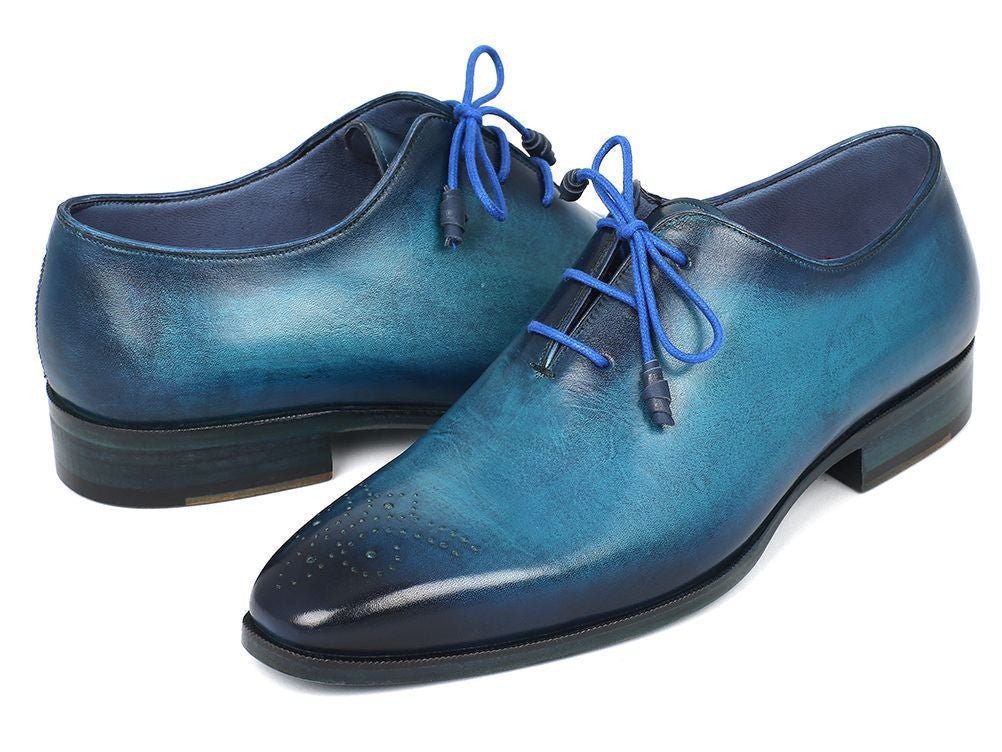 Paul Parkman Men's Blue and Navy Medallion Toe Oxfords (IDVN82BL)
