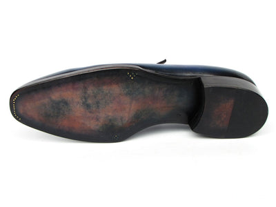 Paul Parkman Men's Blue Patina Handmade Loafers (ID6944 BLU)