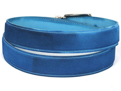 Paul Parkman Men's Blue Suede Belt (IDB06 - BLU)