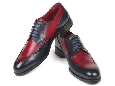 Paul Parkman Men's Bordeaux and Navy Derby Shoes (ID993 BDNV)