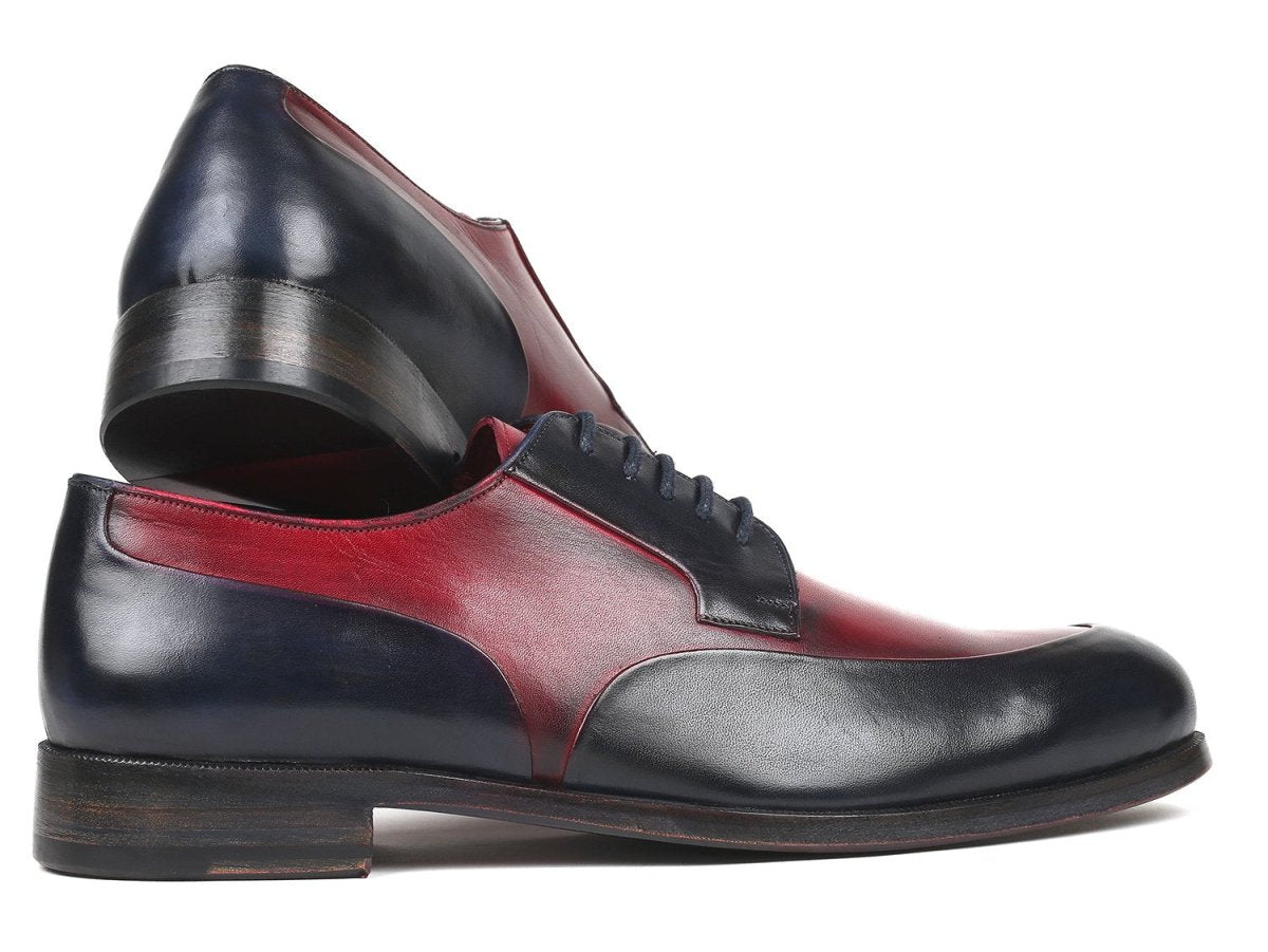 Paul Parkman Men's Bordeaux and Navy Derby Shoes (ID993 BDNV)