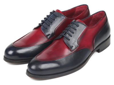 Paul Parkman Men's Bordeaux and Navy Derby Shoes (ID993 BDNV)