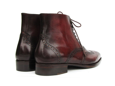 Paul Parkman Men's Bordeaux Burnished Leather Goodyear Welted Wingtip Boots