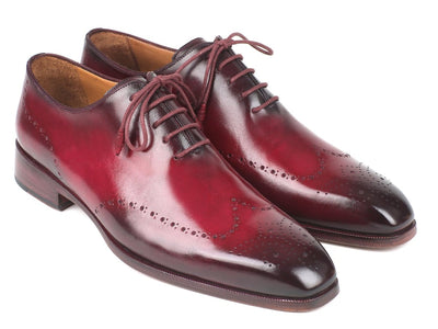 Paul Parkman Men's Bordeaux Burnished Wingtip Oxfords (ID84RT83)