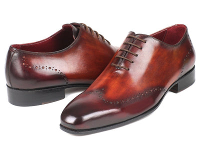 Paul Parkman Men's Brown and Bordeaux Wingtip Oxfords (ID84BT76)