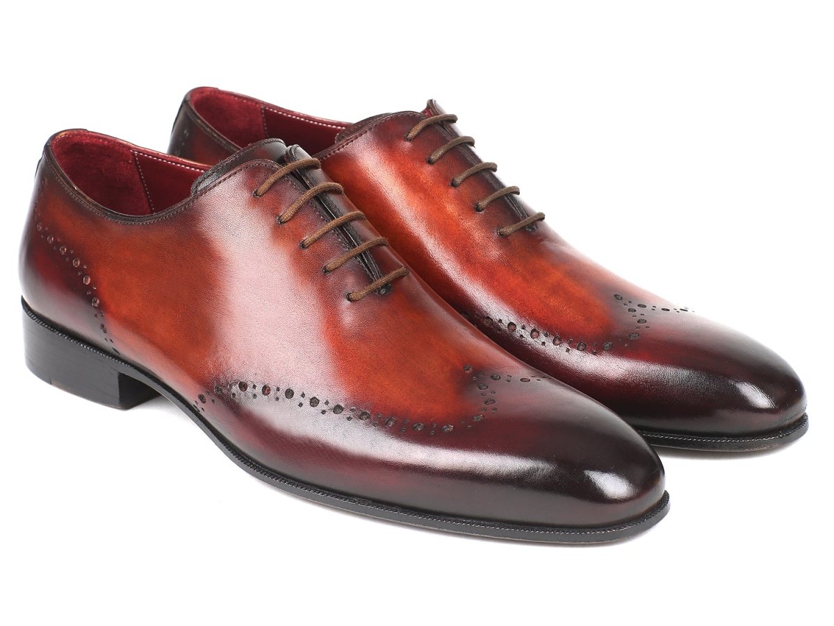 Paul Parkman Men's Brown and Bordeaux Wingtip Oxfords (ID84BT76)