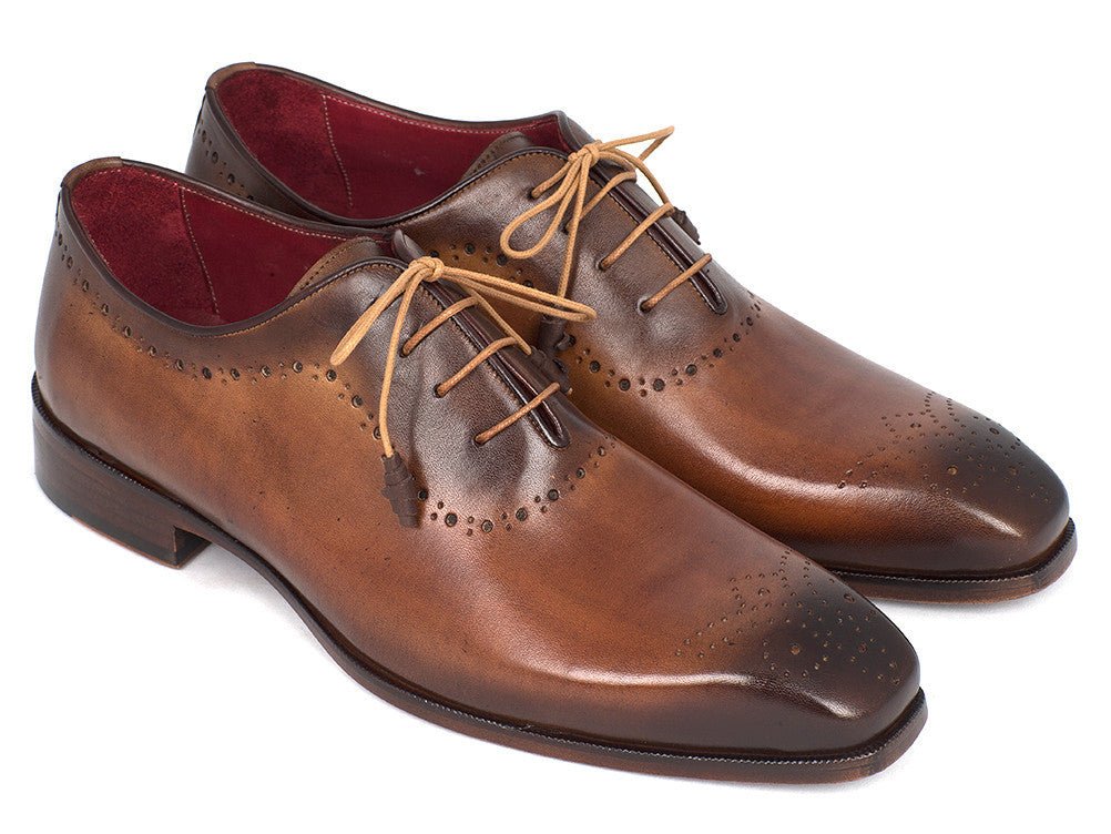 Paul Parkman Men's Brown and Camel Medallion Toe Oxfords (IDGF61AZ)