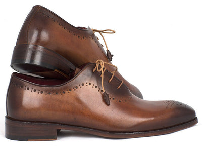 Paul Parkman Men's Brown and Camel Medallion Toe Oxfords (IDGF61AZ)