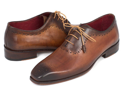 Paul Parkman Men's Brown and Camel Medallion Toe Oxfords (IDGF61AZ)