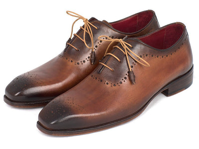 Paul Parkman Men's Brown and Camel Medallion Toe Oxfords (IDGF61AZ)