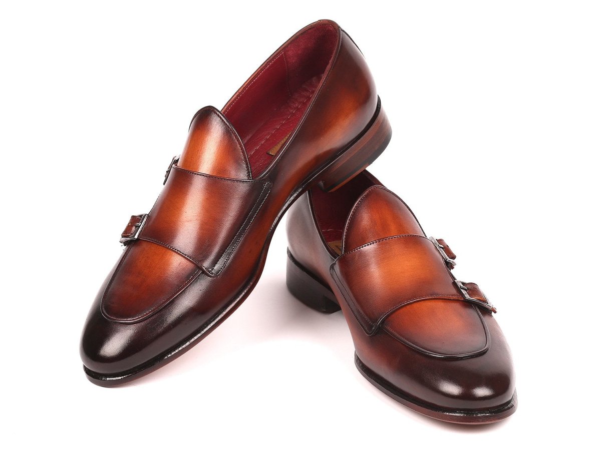 Paul Parkman Men's Brown Double Monkstrap Shoes (IDHT61BRW)