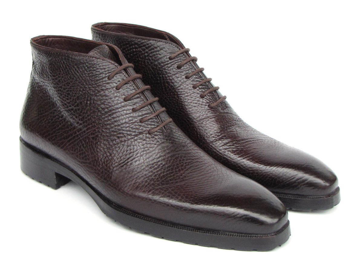 Paul Parkman Men's Brown Floater Leather Ankle Boots (ID793BRW82)