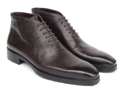 Paul Parkman Men's Brown Floater Leather Ankle Boots (ID793BRW82)