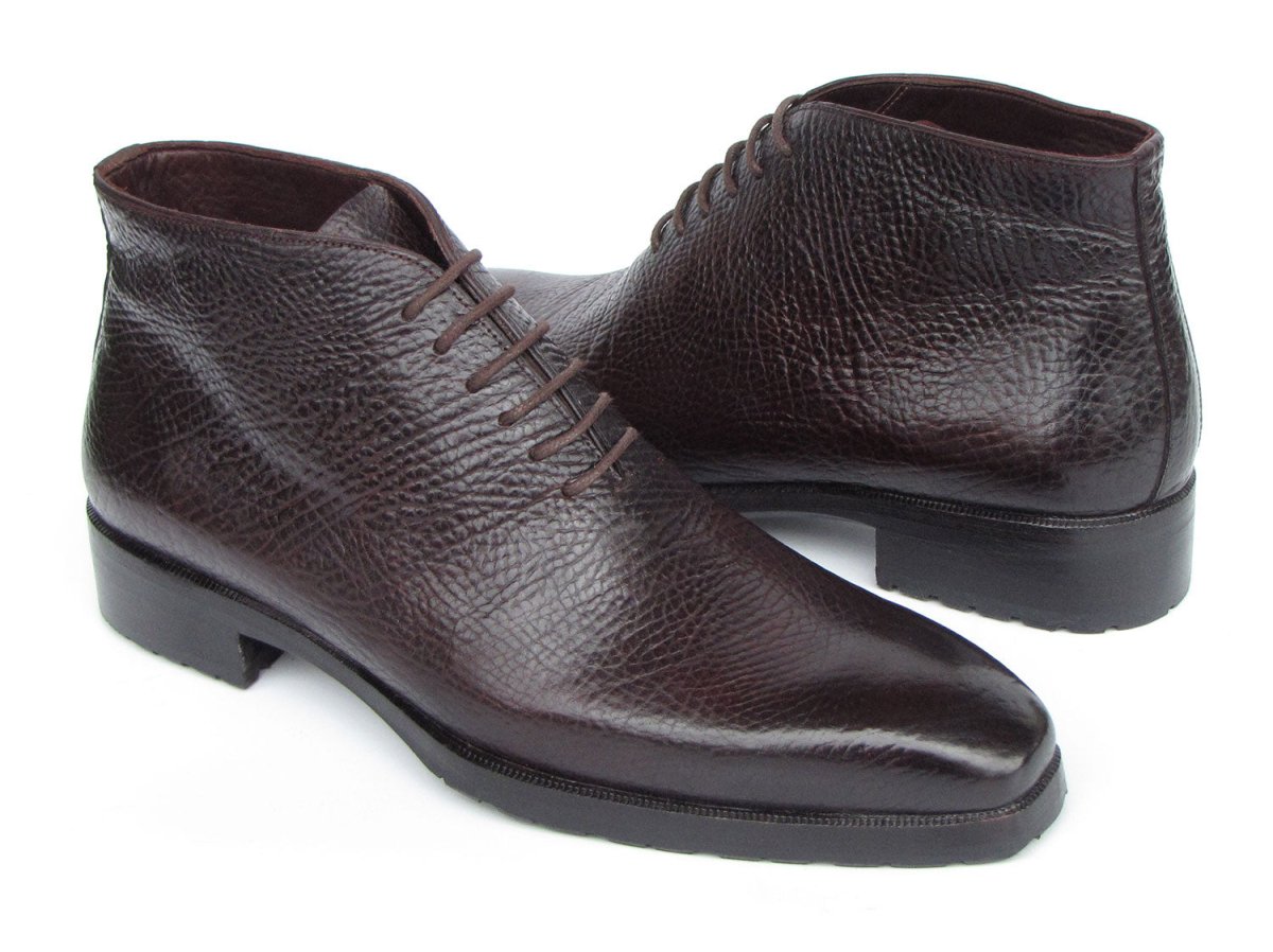 Paul Parkman Men's Brown Floater Leather Ankle Boots (ID793BRW82)