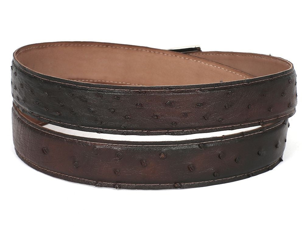 Paul Parkman Men's Brown Genuine Ostrich Belt (IDB04 BRW)