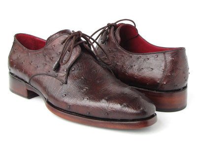 Paul Parkman Men's Brown Genuine Ostrich Derby Shoes (ID33B76 BRW)