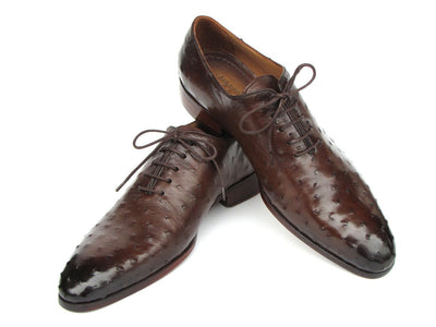 Paul Parkman Men's Brown Genuine Ostrich Oxford Shoes