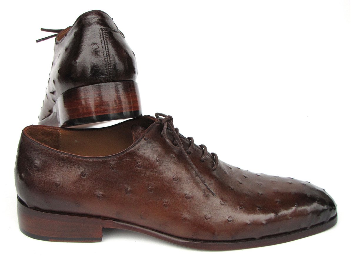 Paul Parkman Men's Brown Genuine Ostrich Oxford Shoes