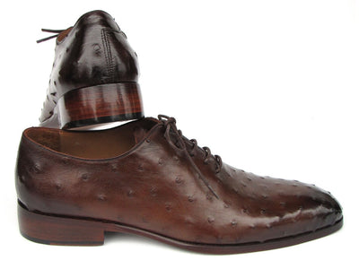 Paul Parkman Men's Brown Genuine Ostrich Oxford Shoes