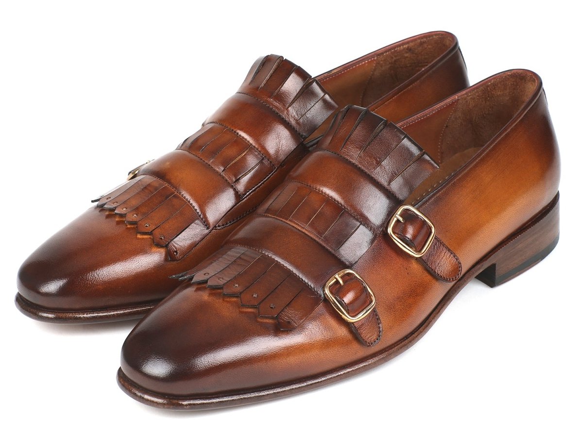Paul Parkman Men's Brown Kiltie Double Monkstraps (IDST37VF)