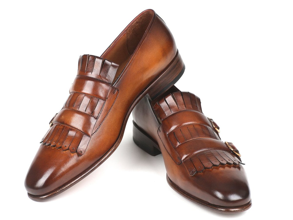 Paul Parkman Men's Brown Kiltie Double Monkstraps (IDST37VF)