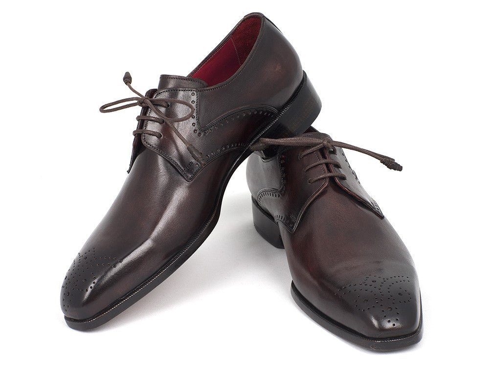 Paul Parkman Men's Brown Medallion Toe Derby Shoes (ID6584 - BRW)