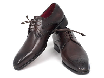 Paul Parkman Men's Brown Medallion Toe Derby Shoes (ID6584 - BRW)