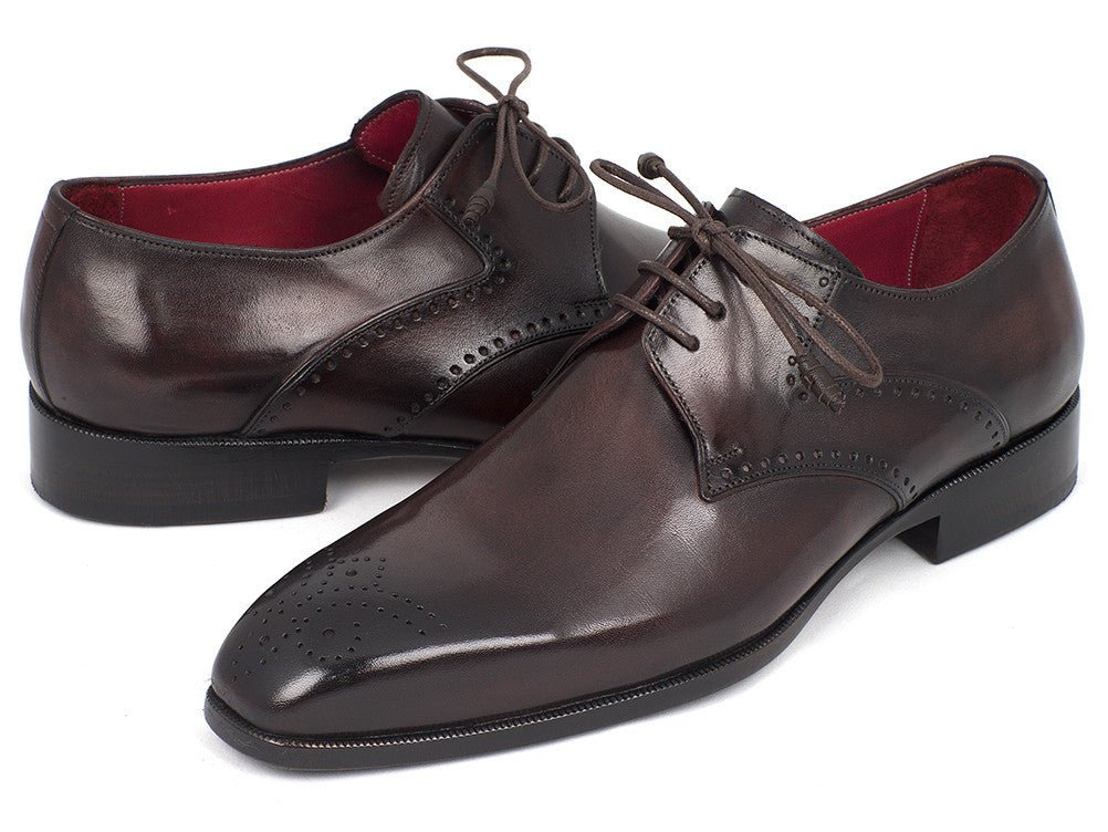 Paul Parkman Men's Brown Medallion Toe Derby Shoes (ID6584 - BRW)