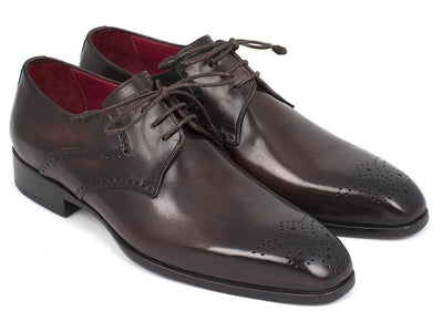 Paul Parkman Men's Brown Medallion Toe Derby Shoes (ID6584 - BRW)