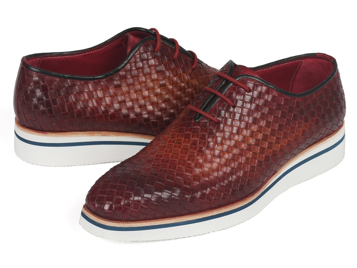 Paul Parkman Men's Brown Woven Leather Smart Casual Shoes (ID182 RDH BRW)