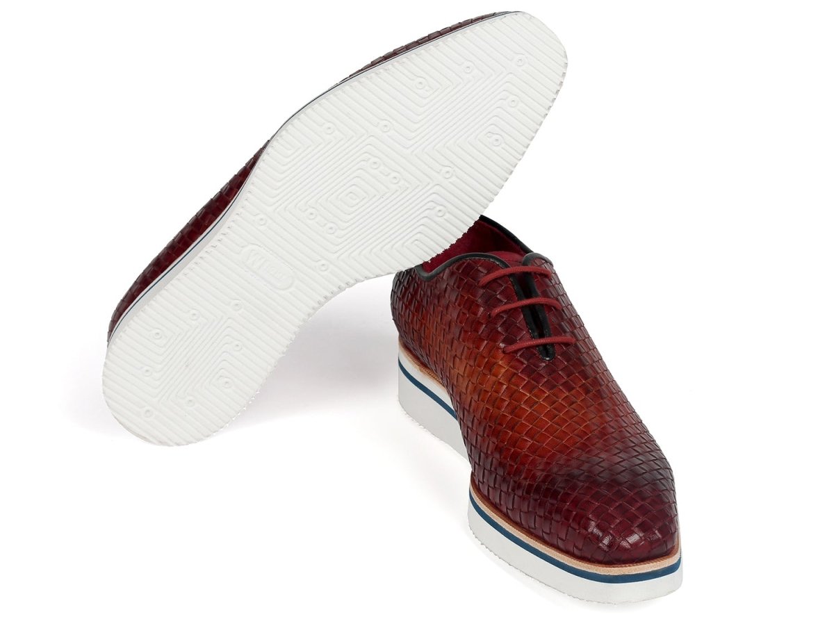 Paul Parkman Men's Brown Woven Leather Smart Casual Shoes (ID182 RDH BRW)