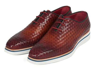 Paul Parkman Men's Brown Woven Leather Smart Casual Shoes (ID182 RDH BRW)