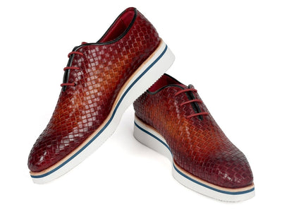 Paul Parkman Men's Brown Woven Leather Smart Casual Shoes (ID182 RDH BRW)