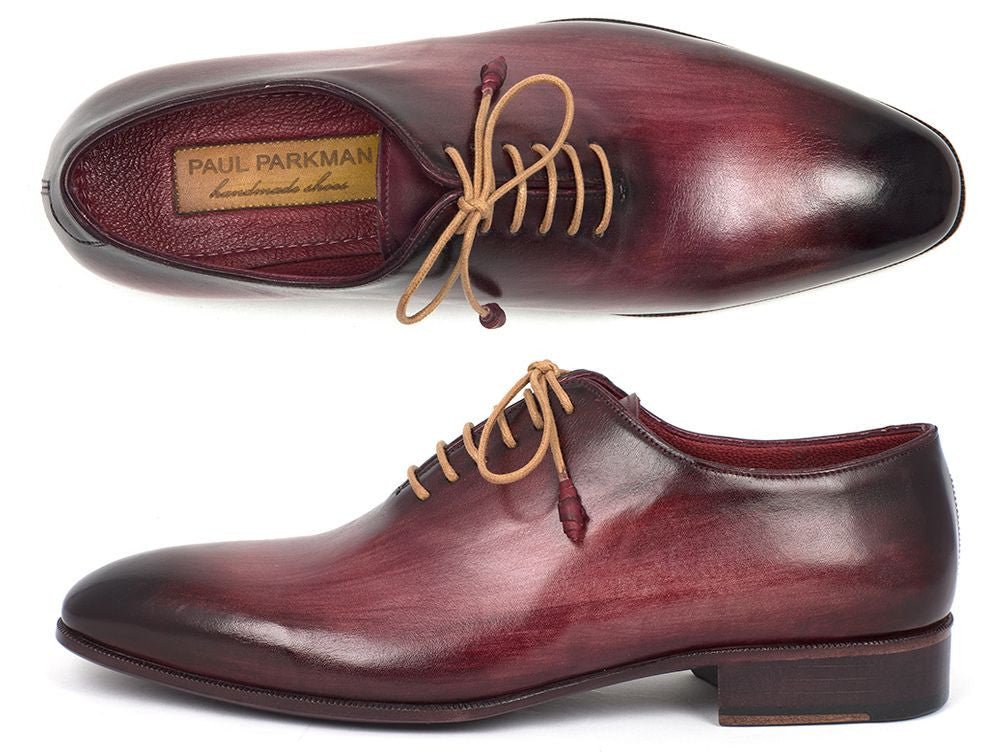 Paul Parkman Men's Burgundy Wholecut Plain Toe Oxfords (IDDS65BUR)
