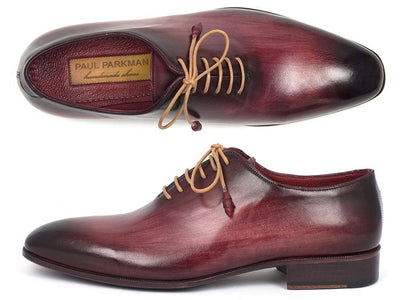 Paul Parkman Men's Burgundy Wholecut Plain Toe Oxfords (IDDS65BUR)