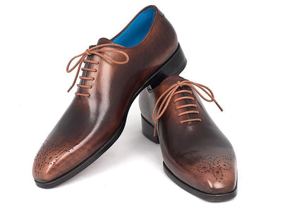 Paul Parkman Men's Camel and Brown Wholecut Oxfords (IDKR254CML)