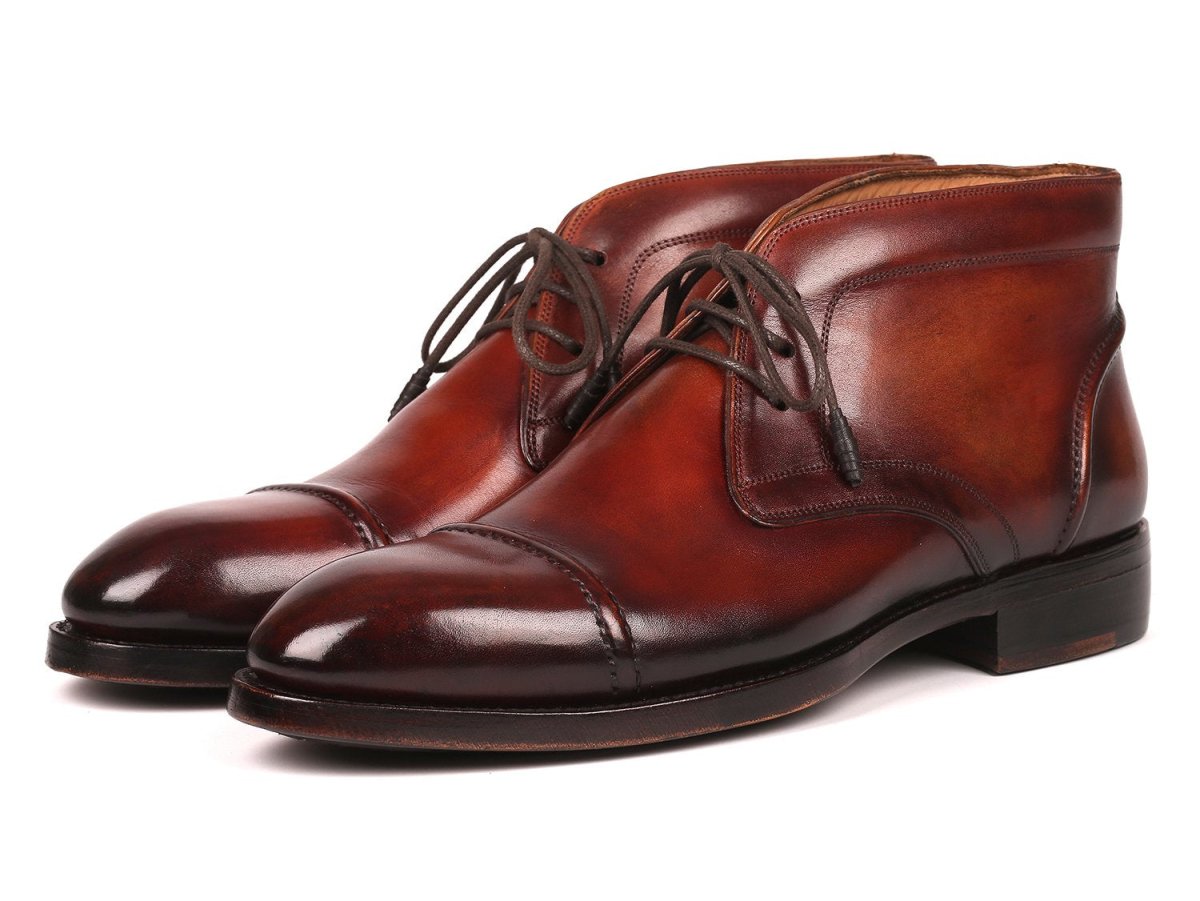 Paul Parkman Men's Cap Toe Chukka Boots Brown (ID144BRW68)