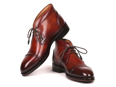 Paul Parkman Men's Cap Toe Chukka Boots Brown (ID144BRW68)