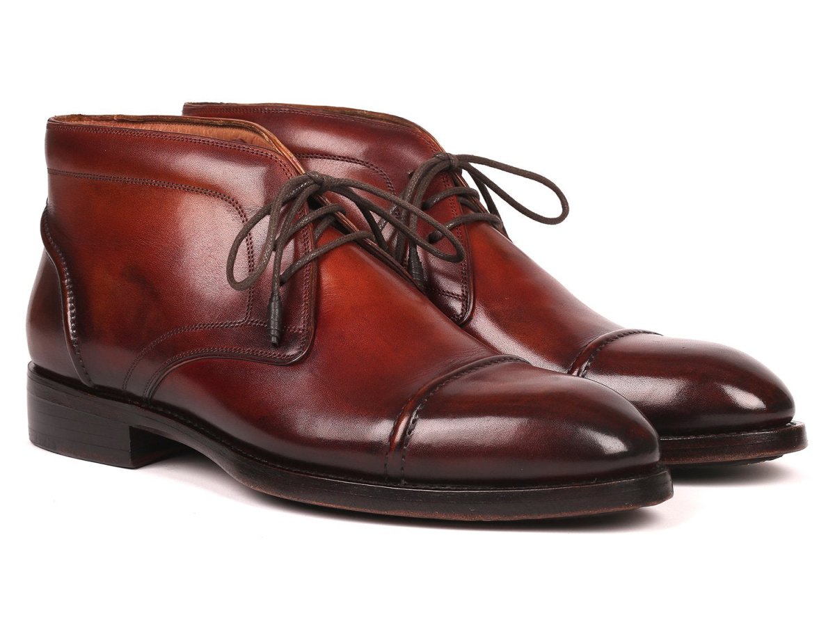 Paul Parkman Men's Cap Toe Chukka Boots Brown (ID144BRW68)
