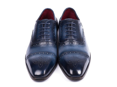 Paul Parkman Men's Cap Toe Oxfords Blue and Navy (ID024 NVYBLU)