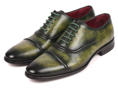 Paul Parkman Men's Cap Toe Oxfords Green (ID077 GRN)
