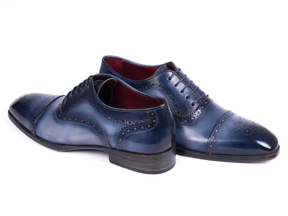 Paul Parkman Men's Cap Toe Oxfords in Blue and Navy