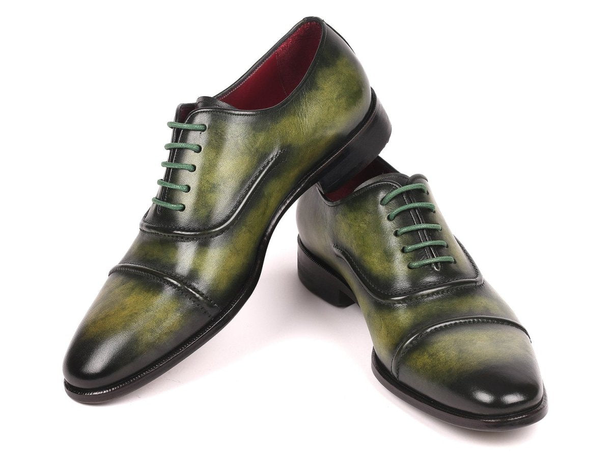 Paul Parkman Men's Cap Toe Oxfords in Green