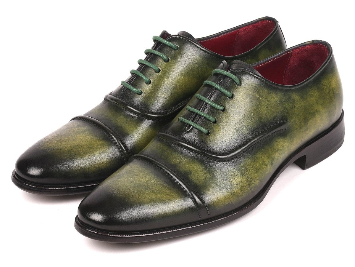 Paul Parkman Men's Cap Toe Oxfords in Green