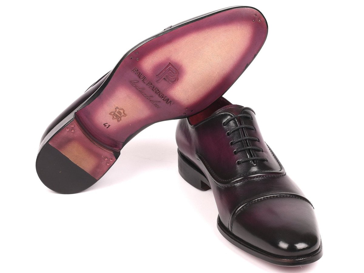 Paul Parkman Men's Cap Toe Oxfords in Purple